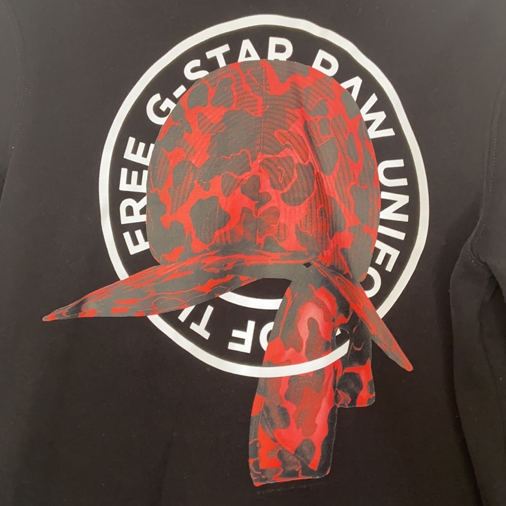 G-Star Raw black/red graphic 01 hoodie | Men's Small | Like New